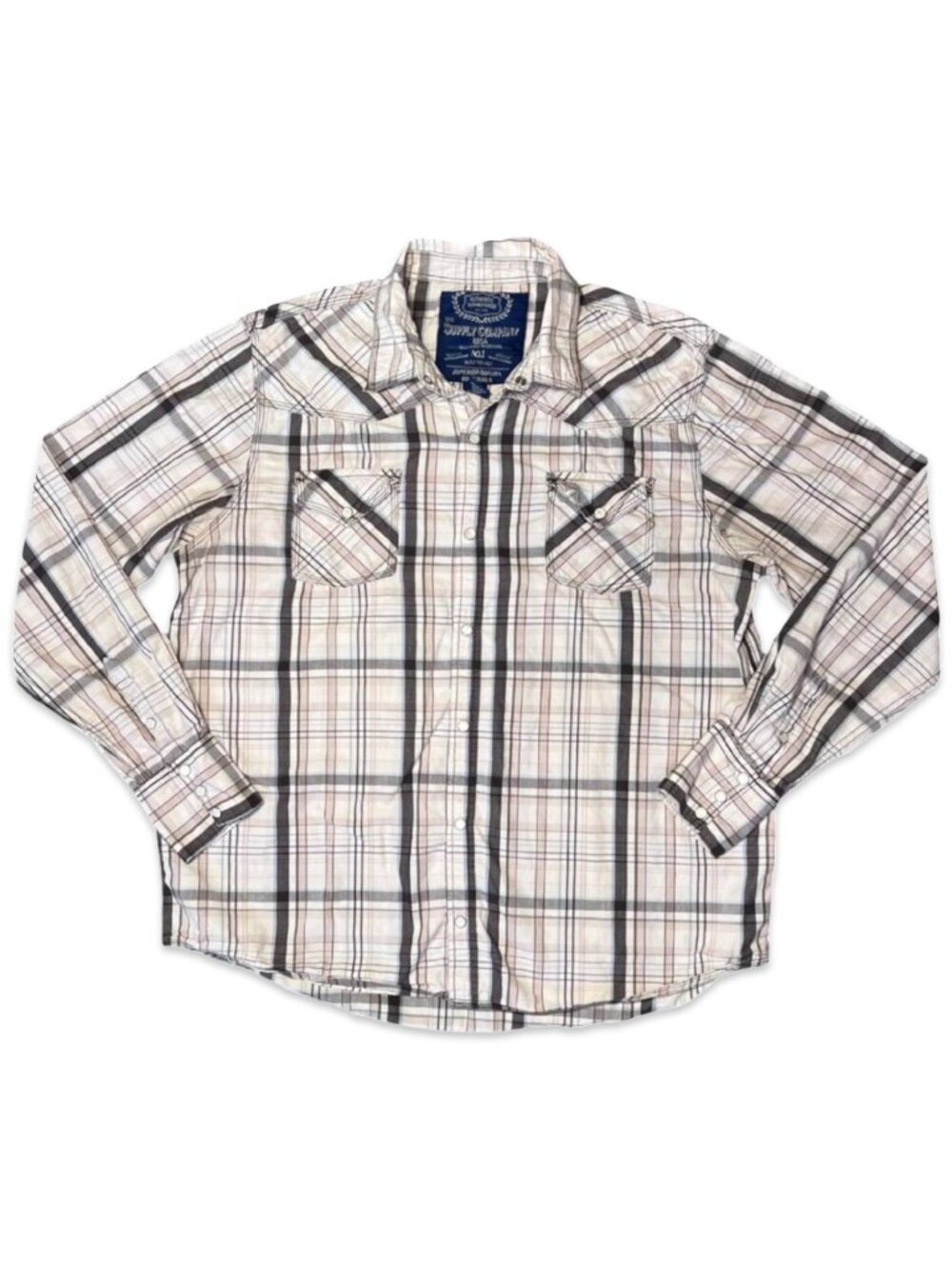 Plaid Western Shirt Mens Snap Long Sleeve GPH Supply Co XL